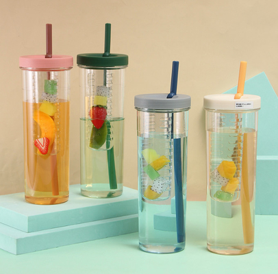 Tasses en plastique d'expresso d'OEM 700ml avec Straw And Lid
