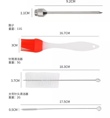 Ensemble extérieur de marinade d'injecteur d'outils et d'accessoires de BARBECUE d'acier inoxydable Turquie
