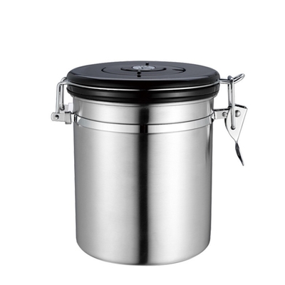 boîte métallique essentielle de Tools Coffee Airtight de barman de l'acier inoxydable 500g avec la valve et la cuillère de CO2
