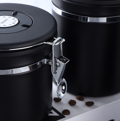 boîte métallique essentielle de Tools Coffee Airtight de barman de l'acier inoxydable 500g avec la valve et la cuillère de CO2