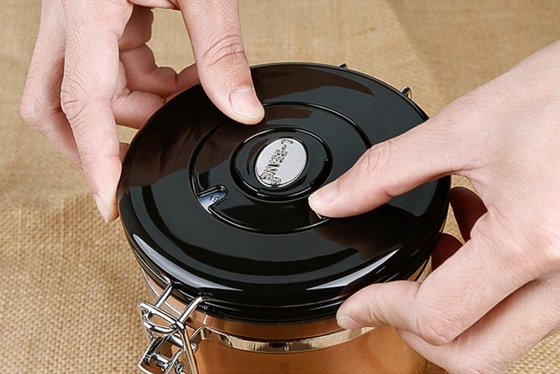 boîte métallique essentielle de Tools Coffee Airtight de barman de l'acier inoxydable 500g avec la valve et la cuillère de CO2