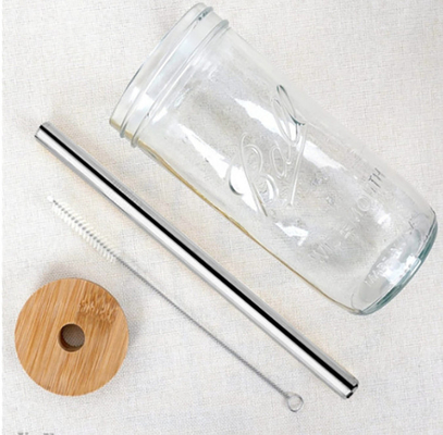 tasses larges réutilisables de verres à boire de pot de Mason Mouth Smoothie Cups Mason de tasses de thé de la bulle 500ml