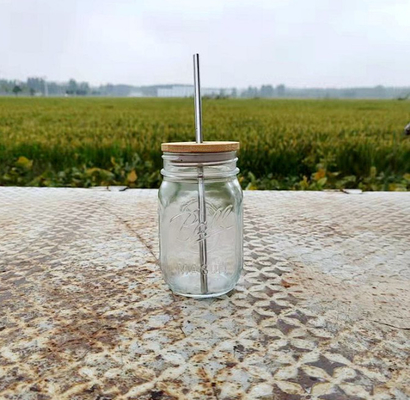 tasses larges réutilisables de verres à boire de pot de Mason Mouth Smoothie Cups Mason de tasses de thé de la bulle 500ml