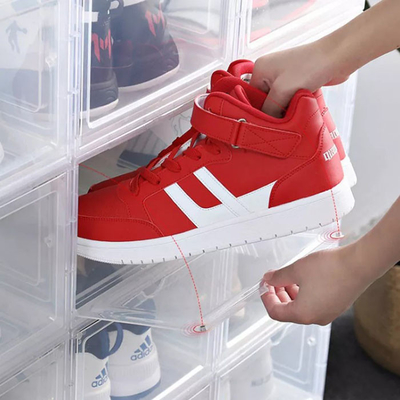 Boîte à chaussures magnétique en plastique de récipient d'entreposage de ménage