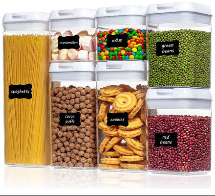 récipient d'entreposage hermétique libre de ménage de cuisine de 7pcs BPA avec les couvercles faciles de serrure