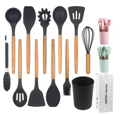 Ensemble de cuillère de spatule de silicone de ménage