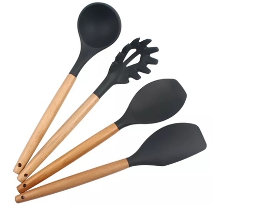 Ensemble de cuillère de spatule de silicone de ménage