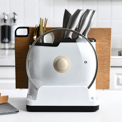 Support multifonctionnel en plastique de stockage de couteau et de cuillère de vaisselle de cuisine