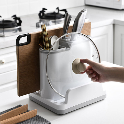 Support multifonctionnel en plastique de stockage de couteau et de cuillère de vaisselle de cuisine