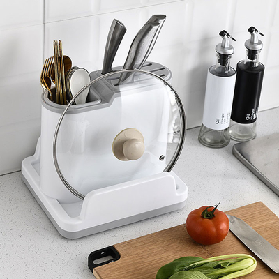Support multifonctionnel en plastique de stockage de couteau et de cuillère de vaisselle de cuisine