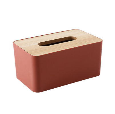 Boîte en bambou en bois rectangulaire démontable de tissu de récipient d'entreposage de ménage