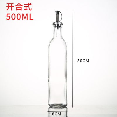 service à condiments au vinaigre d'Olive Oil Dispenser Bottles Clear en verre de 250ml 500ml avec de l'huile de Pourers