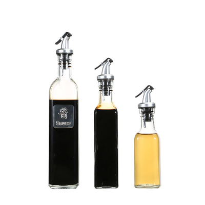 service à condiments au vinaigre d'Olive Oil Dispenser Bottles Clear en verre de 250ml 500ml avec de l'huile de Pourers