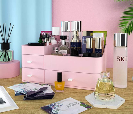 Organisateur cosmétique de maquillage de grande boîte de rangement de bureau en plastique de rouge à lèvres