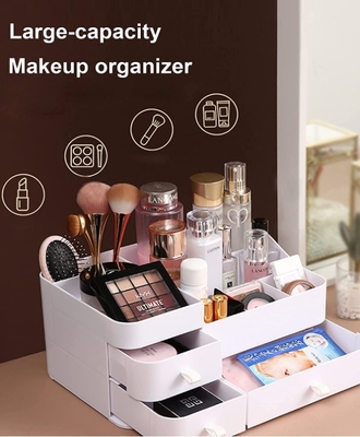 Organisateur cosmétique de maquillage de grande boîte de rangement de bureau en plastique de rouge à lèvres