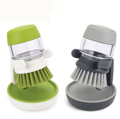 Brosse de plat avec la brosse de paume de distributeur de savon pour l'évier Pan Pot Washing de plat et le nettoyage
