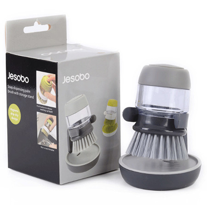 Brosse de plat avec la brosse de paume de distributeur de savon pour l'évier Pan Pot Washing de plat et le nettoyage