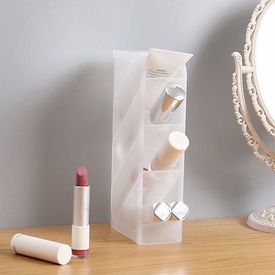 Support en plastique brillant rectangulaire de crayon de récipient d'entreposage de ménage de maquillage
