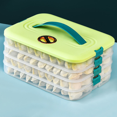Boîte en plastique de récipient d'entreposage de ménage de nourriture de rectangle multicouche pour la boulette