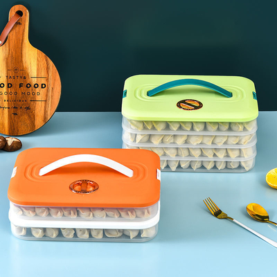 Boîte en plastique de récipient d'entreposage de ménage de nourriture de rectangle multicouche pour la boulette