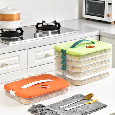 Boîte en plastique de récipient d'entreposage de ménage de nourriture de rectangle multicouche pour la boulette