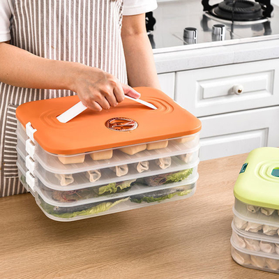 Boîte en plastique de récipient d'entreposage de ménage de nourriture de rectangle multicouche pour la boulette