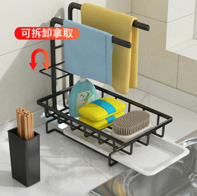Support d'éponge avec la casserole de drain pour l'outil de cuisine de support de torchon de porte-savon de brosse d'éponge