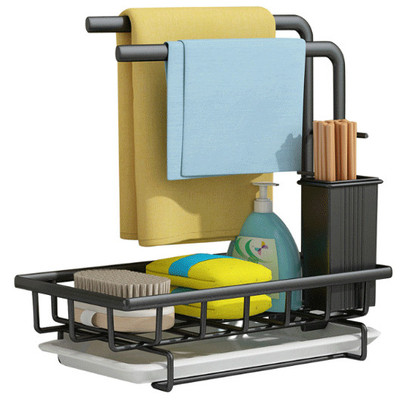 Support d'éponge avec la casserole de drain pour l'outil de cuisine de support de torchon de porte-savon de brosse d'éponge