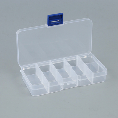 Boîte en plastique d'organisateur de récipient d'entreposage de ménage de 10 grilles pour la perle de boucle d'oreille de bijoux