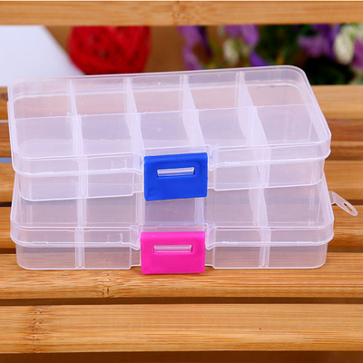 Boîte en plastique d'organisateur de récipient d'entreposage de ménage de 10 grilles pour la perle de boucle d'oreille de bijoux