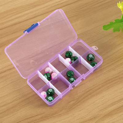 Boîte en plastique d'organisateur de récipient d'entreposage de ménage de 10 grilles pour la perle de boucle d'oreille de bijoux