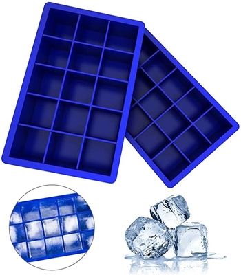 Glaçon de silicone de trous du rectangle 15 Tray Easy Release Ice Cube Tray Kitchen Tools