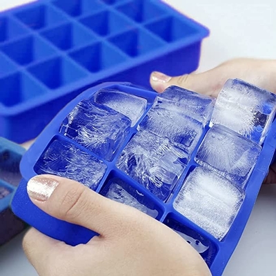 Glaçon de silicone de trous du rectangle 15 Tray Easy Release Ice Cube Tray Kitchen Tools