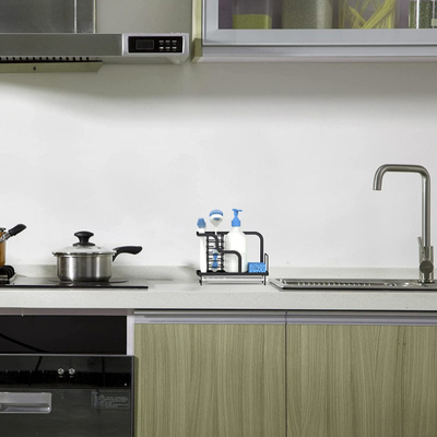 Support en acier d'éponge de Counter Organizer Stainless de chariot d'évier de cuisine