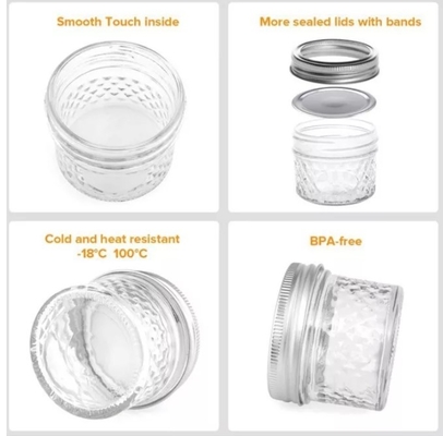 La bouche large Mini Caviar Glass Preserve Jars pour la confiture 100ml 40 place