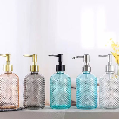 Bouteille en verre de salle de bains de shampooing d'aseptisant des articles de ménage 400ml avec la pompe de distributeur
