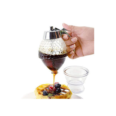 Compagnon acrylique transparent de petit pain du pot à miel 200ml de distributeur libre de miel d'égouttement
