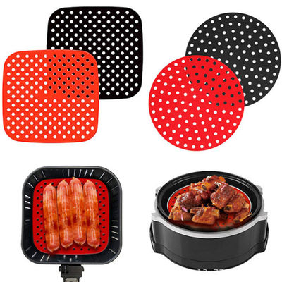 Tapis carrés de revêtement de friteuse d'air d'air de friteuse de revêtements de silicone antiadhésif réutilisable de 8,5 pouces