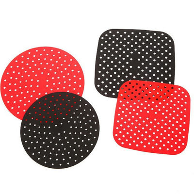 Tapis carrés de revêtement de friteuse d'air d'air de friteuse de revêtements de silicone antiadhésif réutilisable de 8,5 pouces