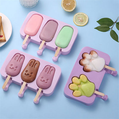 Moule pourpre de crème glacée du silicone DIY avec des approvisionnements de cuisine de bâton