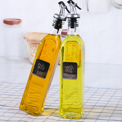 Conteneur en verre clair d'huile d'Olive Oil Dispenser Bottles Cooking pour la cuisine