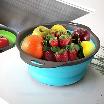 Approvisionnements se pliants de cuisine en vrac de panier de drain d'évier de filtre de légume fruit de silicone