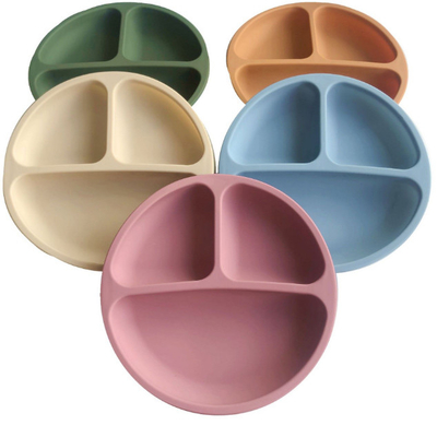 Plats multi divisés d'aspiration de silicone de gamelle de compartiment pour des bébés