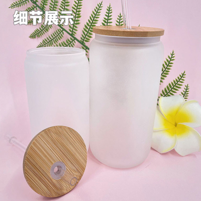 12oz 16oz couvercle de 25oz Juice Glass Cup With Straw et en bambou