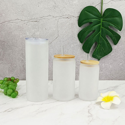 12oz 16oz couvercle de 25oz Juice Glass Cup With Straw et en bambou
