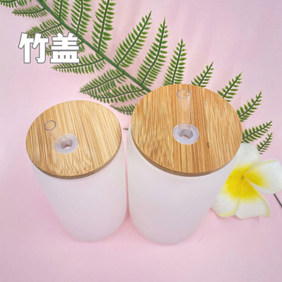 12oz 16oz couvercle de 25oz Juice Glass Cup With Straw et en bambou
