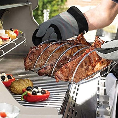 Bifteck Rib Rack Holder d'outils et d'accessoires de BARBECUE de barbecue