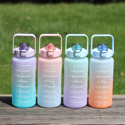 Bouteille d'eau de motivation faite sur commande extérieure portative de gallon de tasses des boissons 2000ML