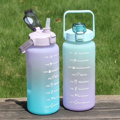 Bouteille d'eau de motivation faite sur commande extérieure portative de gallon de tasses des boissons 2000ML