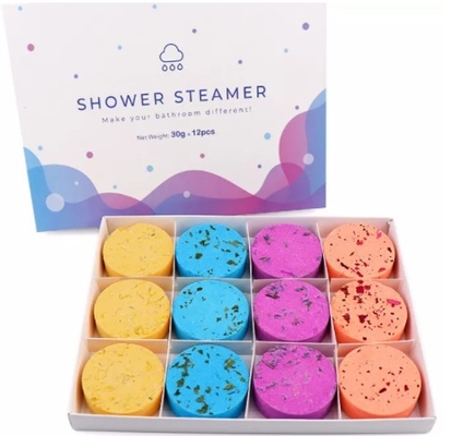 La douche sèche d'Aromatherapy de fleur d'huile essentielle marque sur tablette pour le vapeur de douche